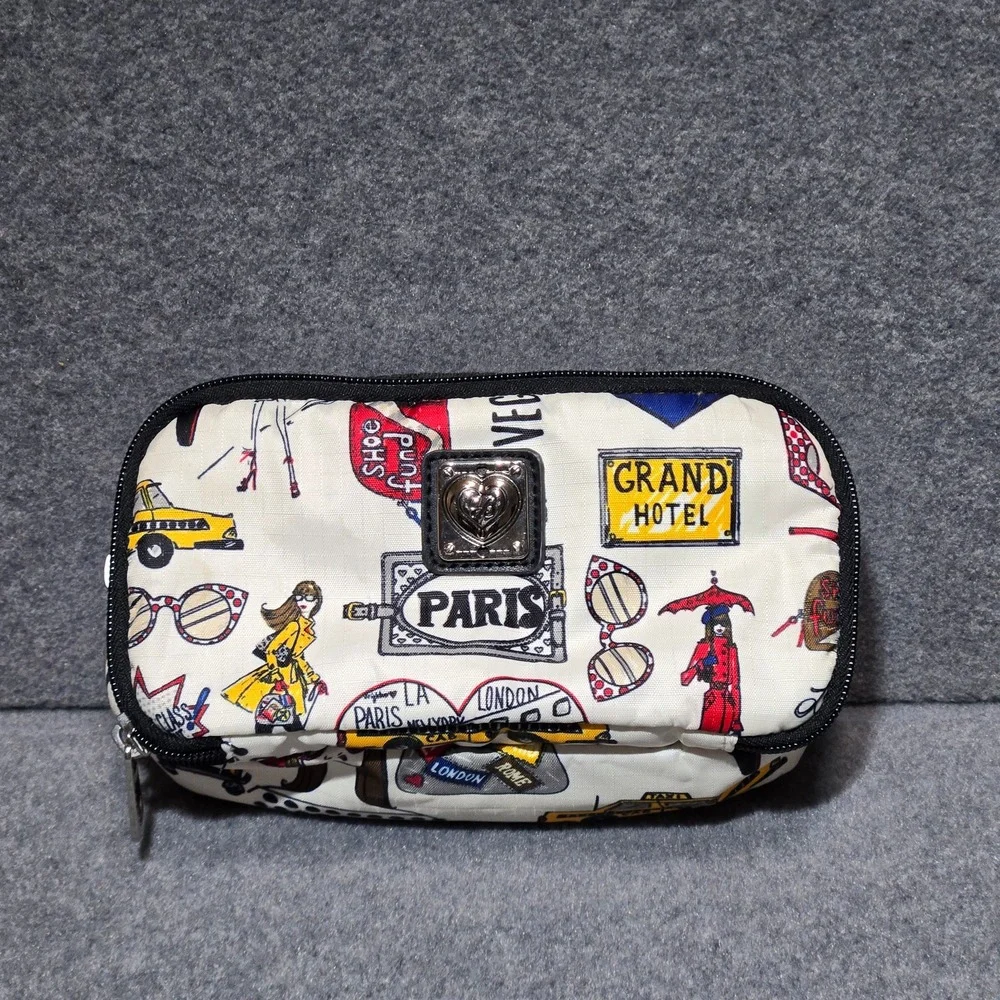 Brighton Jetsetter Travel Cosmetic Bag Makeup Pouch Paris London Print Luxury